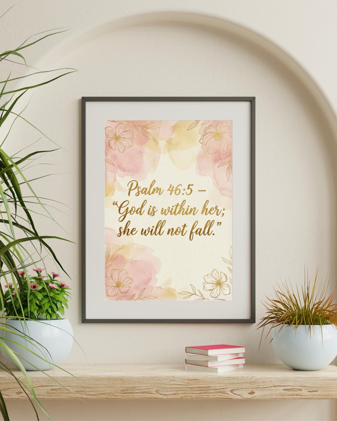 God is Within Her Print | Psalm 46:5 Bible Verse | Gift for Women ...