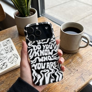 Svartvitt iPhone-skal, Samsung-skal, Skyddande design