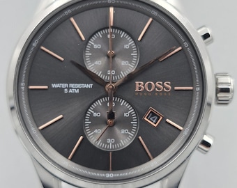 Montre chronographe Hugo Boss Jet 1513440 en acier avec cadran gris et date pour homme