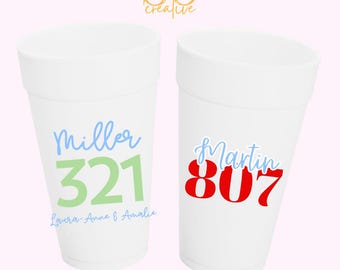 Personalized College Dorm, House, Apartment Cups | 20 oz Custom Styrofoam Cups