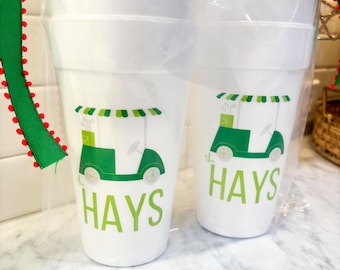 Custom Name Golf Cart | 20 oz Styrofoam Cups