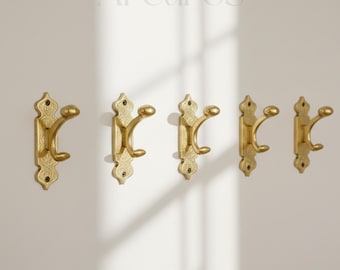 Juego de 3 ganchos de pared de latón hechos a mano - Decoración marroquí