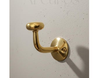 Set of 3 Handmade Unlacquered Brass Wall Hooks: Rustic Coat Hooks
