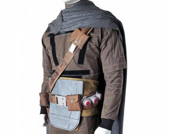 Disfraz de cosplay mandaloriano de Din Djarin / Traje de cazarrecompensas de Star Wars con capa de lana para Halloween