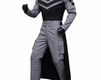 Traje de vuelo mandaloriano gris y negro / Cosplay del Libro de Boba Fett con chaleco antibalas / Disfraz de cazarrecompensas de Star Wars de 4 piezas