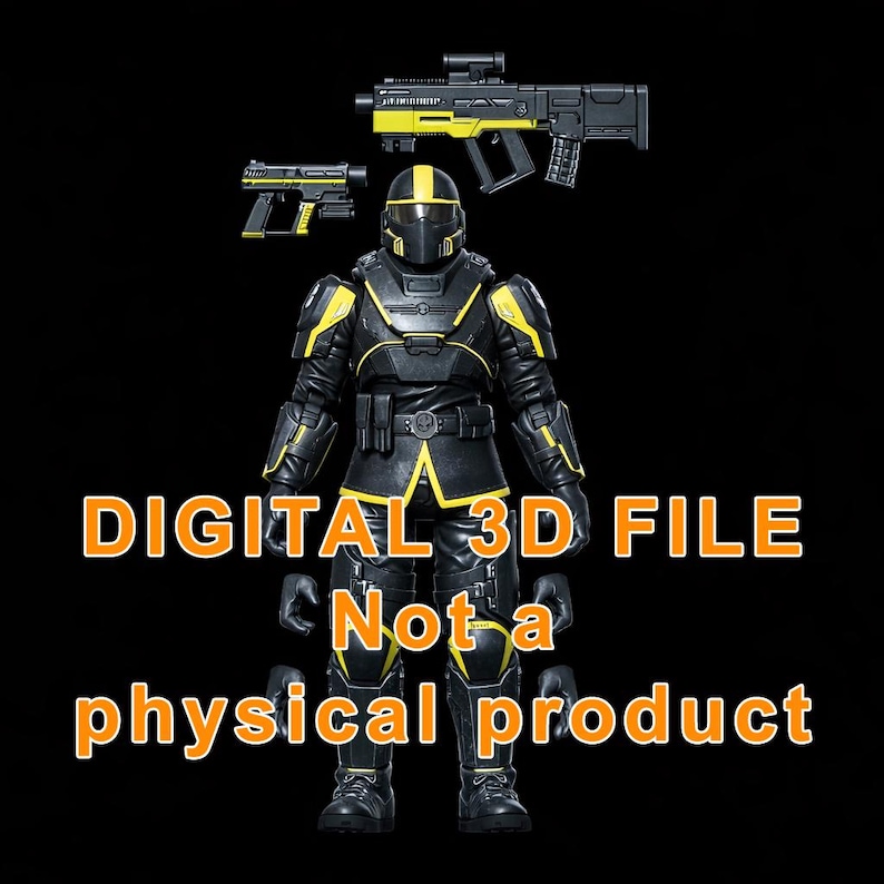 Hell Jumper Soldier Articulated Action Figure STL files for 3D printing image 1