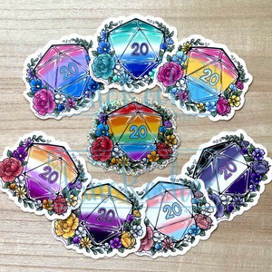 D20 Pride Dice Vinyl Sticker