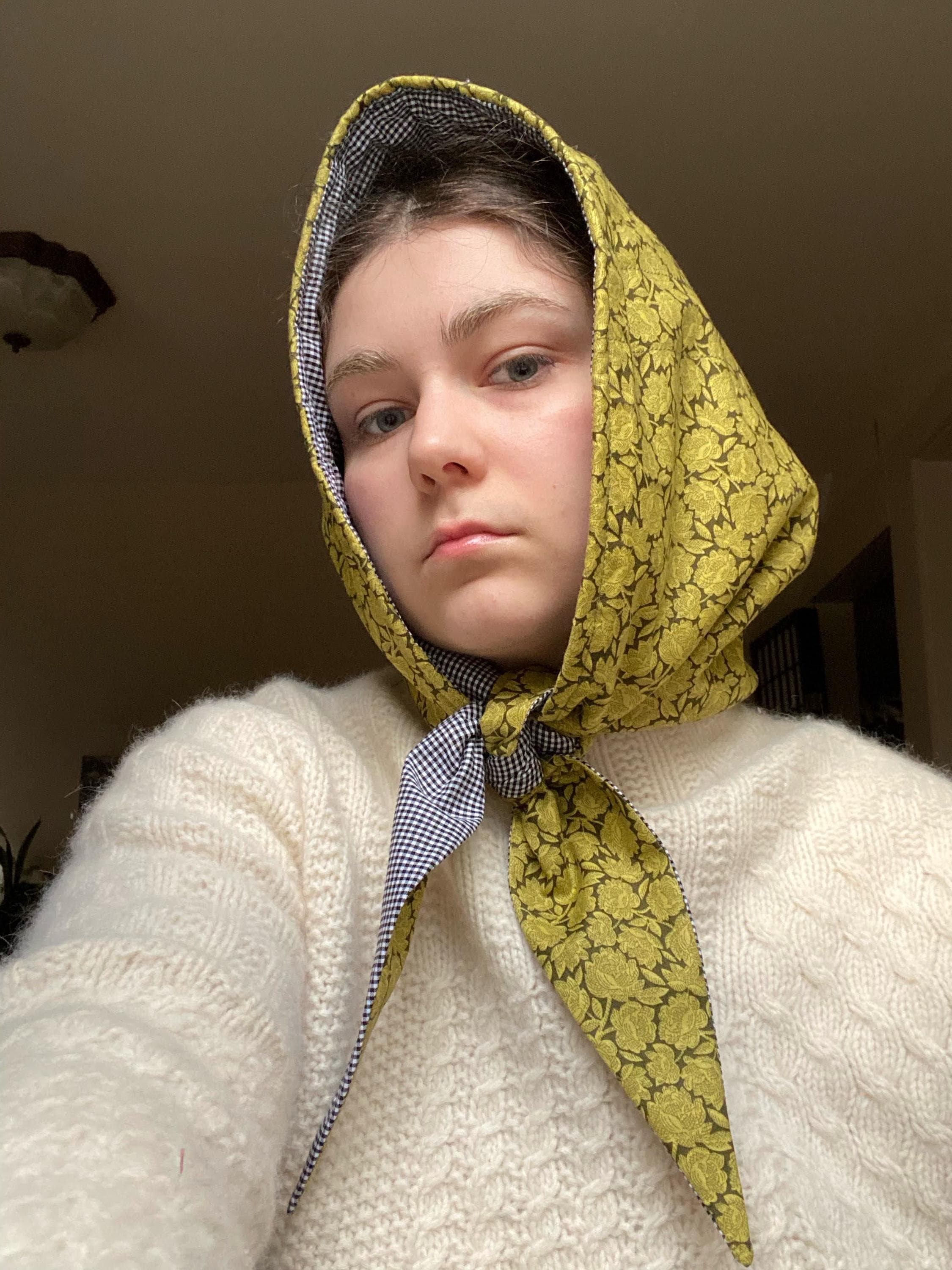 Babushka Quilted Hood Headscarf - Etsy