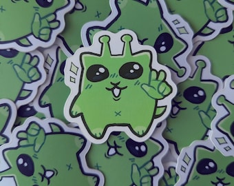 Pegatina de gato alienígena Glorp