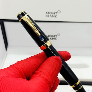 Vintage Amazing Montblanc Boheme Noir Black+Gold Colour Body Limited Edition Roller Ball Pen Free Shipping