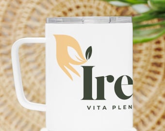 Personalized 10oz Travel Mug with Lid - IREH Collection | Custom Small Coffee Tumbler