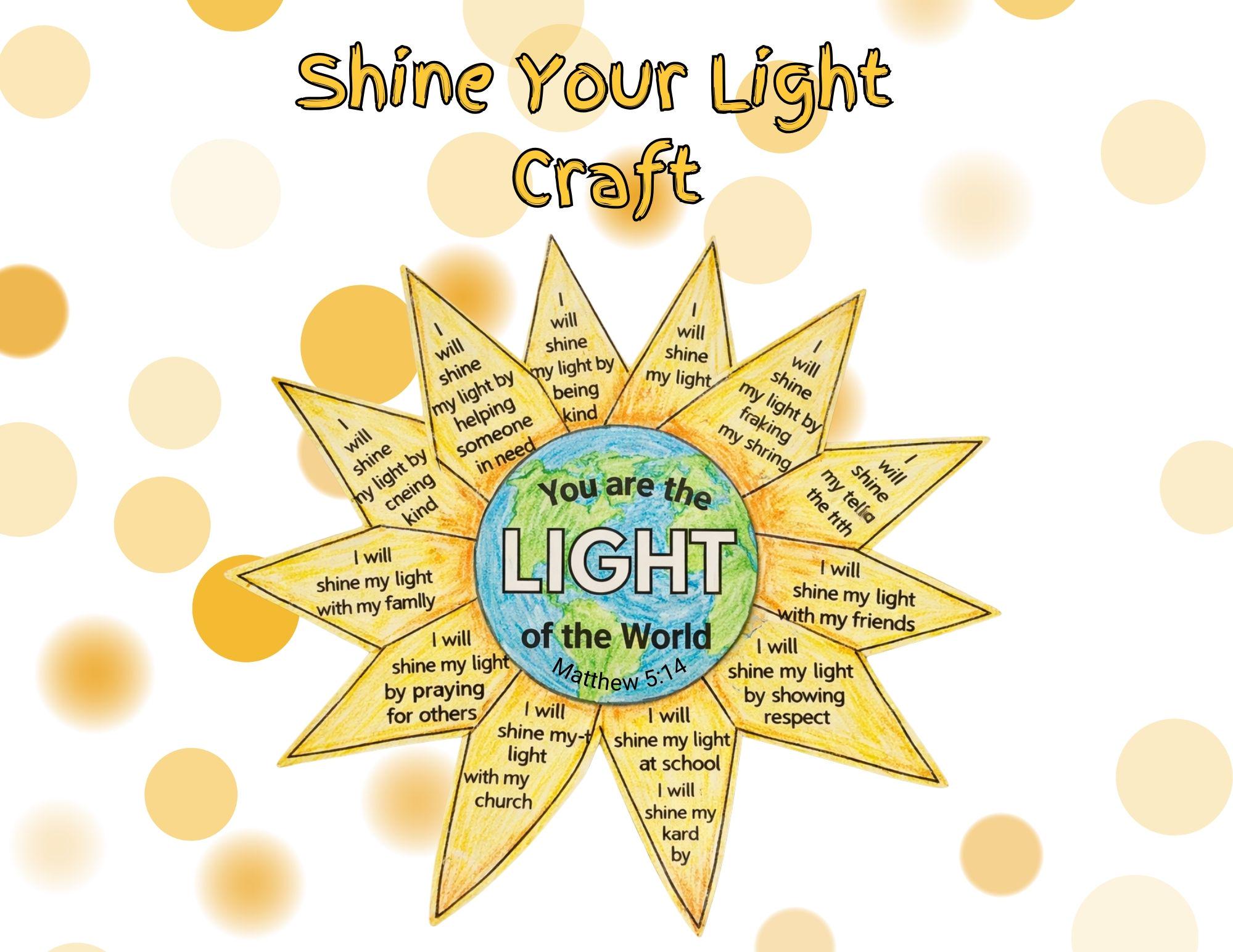 Light of the World, Let Your Light Shine Craft, Bible Craft for Kids ...