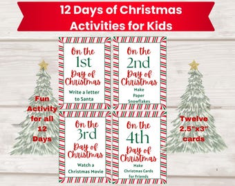 12 Days of Christmas Activity Cards, Family Fun (Digital Download)