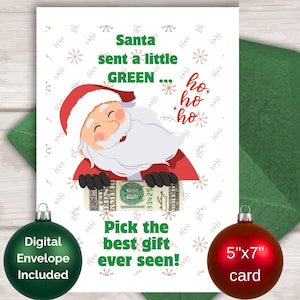 Christmas Money Holder, Funny Christmas Money Holder, Envelope Included, Money Gift Holder, Holiday Money Holder, Stocking Stuffer, 5x7 card