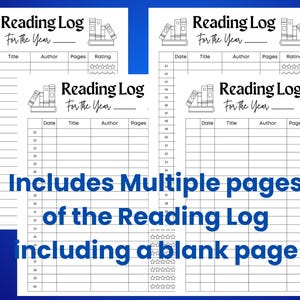 Printable Book Journal Bundle, Printable Book Tracker, Printable Reading Log, Book Reading Journal, Book Club Journal image 4