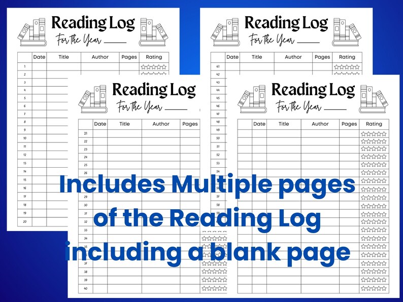 Printable Book Journal Bundle, Printable Book Tracker, Printable ...