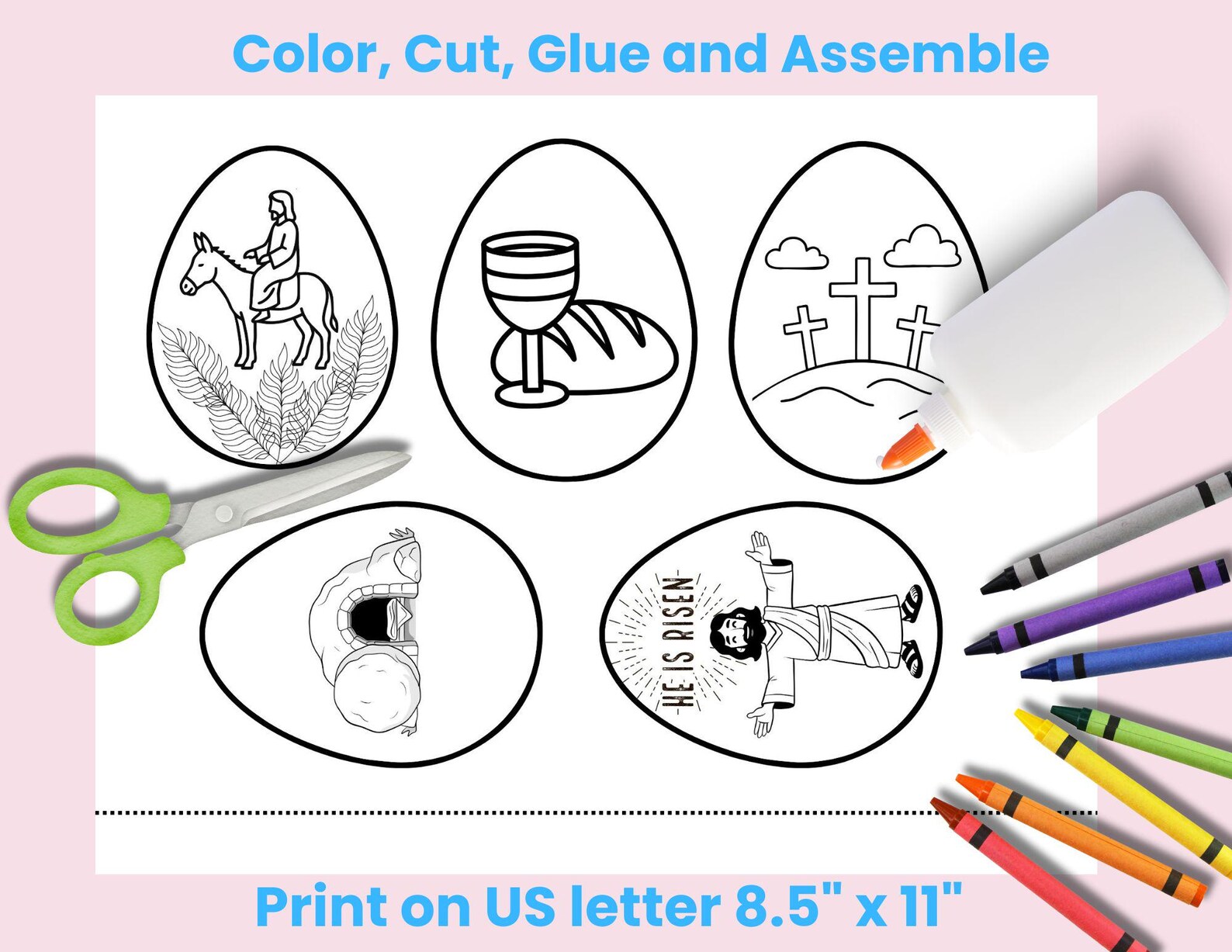 Easter Story 3D Egg Craft, Sunday School Craft, Holy Week, Bible Story ...