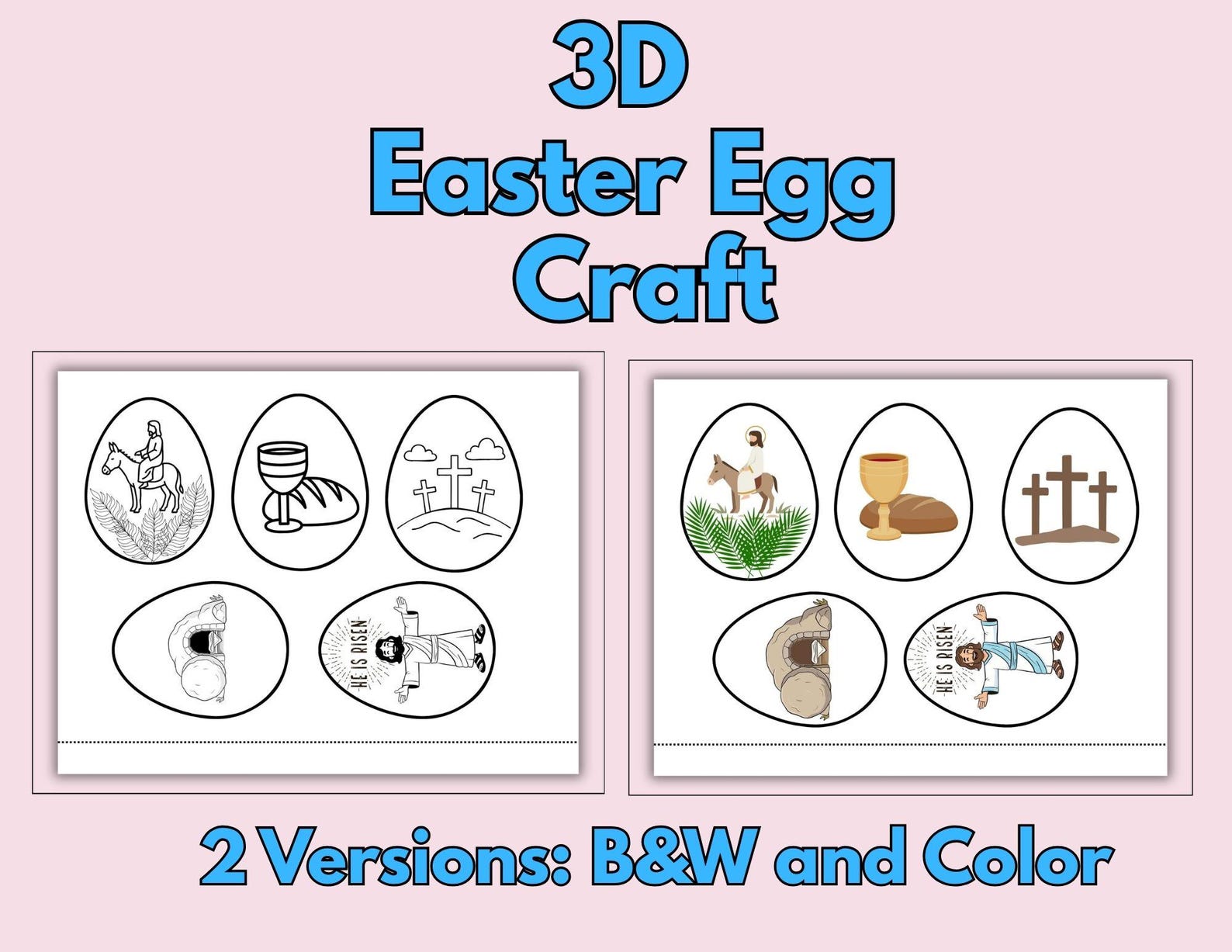 Easter Story 3D Egg Craft, Sunday School Craft, Holy Week, Bible Story ...