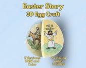 Easter Story 3D Egg Craft, Sunday School Craft, Holy Week, Bible Story Activity, Easter Activity
