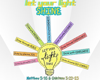 Light of the World, Let Your Light Shine Craft, Jesus Craft for Kids, Sunday School Craft, Christian Classroom Decor, VBS, Bible Craft