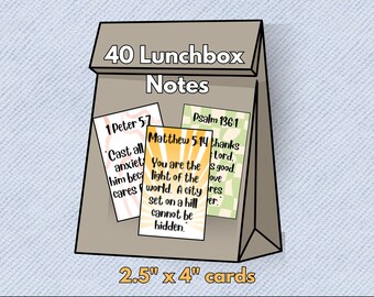 Kids Lunchbox Notes, Christian Lunchbox Notes, Inspirational Bible Notes, Positive Affirmation