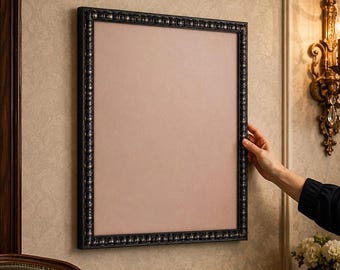 Antyczna czarna ozdobna drewniana rama na zdjęcia 20x24, antyczna dekoracja ścienna