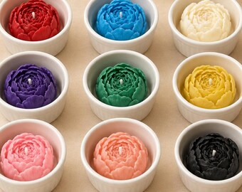 Mini Rose Candle • Handmade Soy Wax Floral Ramekin Decor