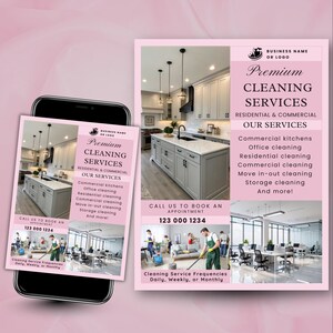 Cleaning Services Flyer, House Cleaning, Office Cleaning, Housekeeping, Cleaning Service Business, Canva Editable Template