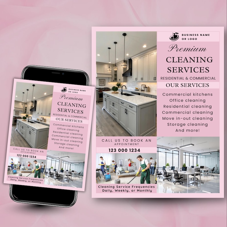 Cleaning Services Flyer, House Cleaning, Office Cleaning, Housekeeping, Cleaning Service Business, Canva Editable Template