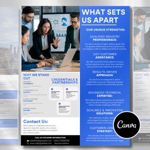 Capability statement template, Canva corporate flyer, editable business capability statement, company profile flyer, professional company overview template, corporate brochure Canva editable, business marketing flyer, modern corporate design template