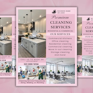 Cleaning Services Flyer, House Cleaning, Office Cleaning, Housekeeping, Cleaning Service Business, Canva Editable Template