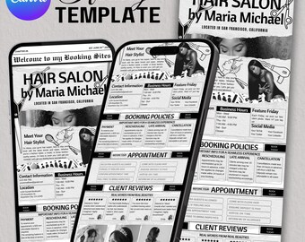 Hair Acuity Bookings Site Acuity Scheduling Template Hair Schedule Acuity Editable Hair Tech Acuity Canva Hairstylist Website Acuity Booking