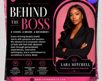 Meet the CEO Flyer Template, Business Profile Flyer, Corporate Event Flyer, Company Executive Introduction, Editable Canva Template