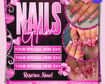 Nail Flyer DIY Nail Tech Flyer Nail Special Deal Flyer Nail Flyer Bookings Nail Tech Booking Flyer Nail Book Now DIY Nail Deal Booking Flyer