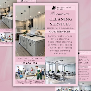 Cleaning Services Flyer, House Cleaning, Office Cleaning, Housekeeping, Cleaning Service Business, Canva Editable Template