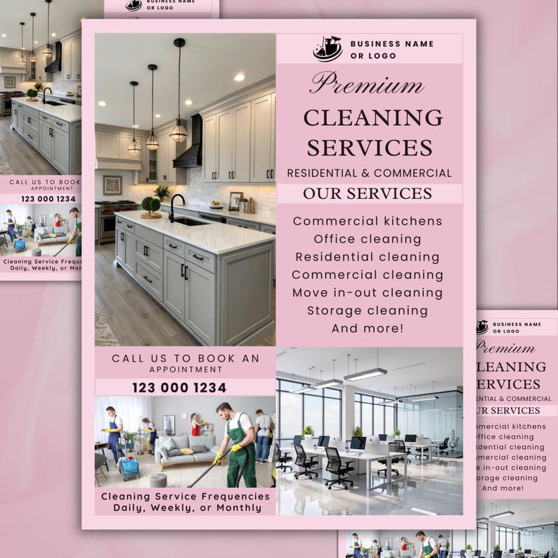 Cleaning Services Flyer, House Cleaning, Office Cleaning, Housekeeping, Cleaning Service Business, Canva Editable Template