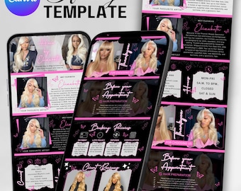 Hairstylist Acuity Website Template, Editable Canva Salon Booking Page, Hair Business Landing Design, Instant Download