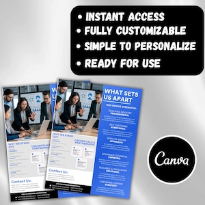 Capability statement template, Canva corporate flyer, editable business capability statement, company profile flyer, professional company overview template, corporate brochure Canva editable, business marketing flyer, modern corporate design template