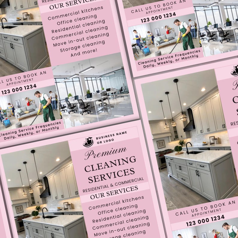 Cleaning Services Flyer, House Cleaning, Office Cleaning, Housekeeping, Cleaning Service Business, Canva Editable Template