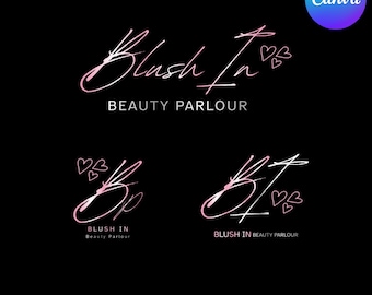 Lash & Hair Salon Logo Template: Editable Beauty Branding, DIY  Canva