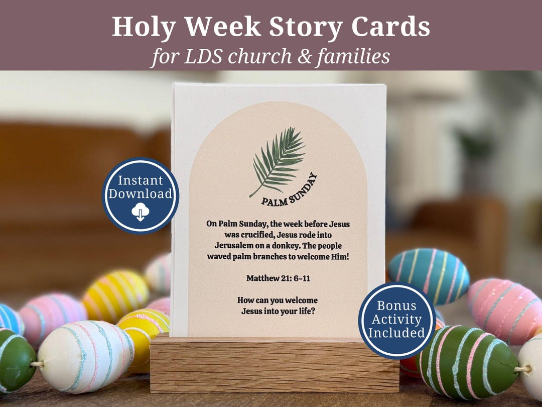Holy Week Story Cards, Printable Easter Countdown for Christian Kids ...