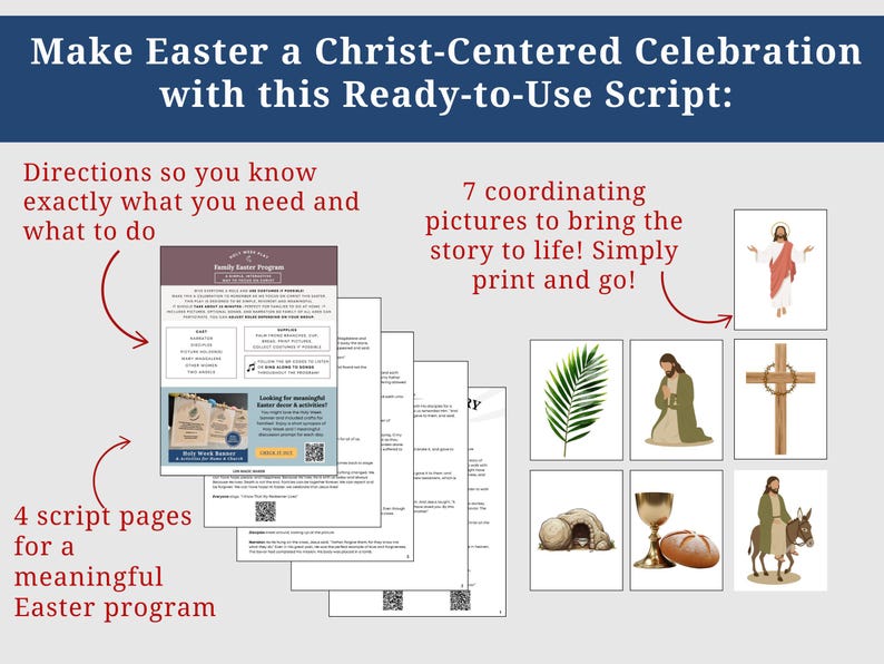 Holy Week Play Script, Church & Home Easter Story Lesson, Printable ...