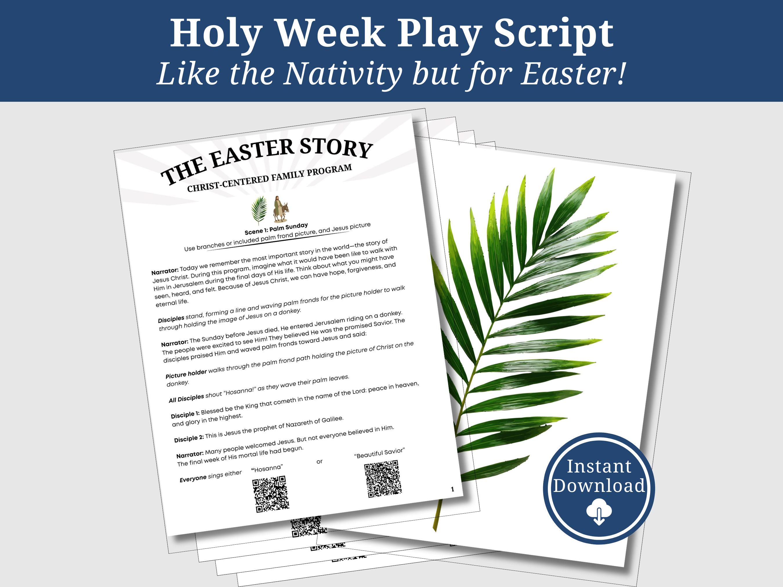 The Holy Week Script Holy Week Play Script, Church & Home Easter Story Lesson, Printable ...