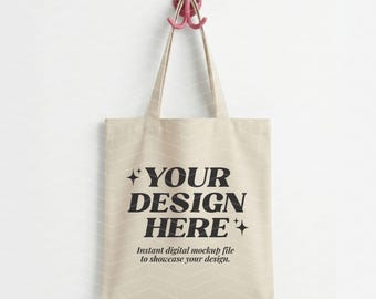 Modern natuurlijk model draagtas | Minimalistische draagtas van katoenen canvas | Liberty-tassen | Hangende boodschappentas | Eco-tas mock | Esthetische schoudertas