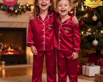 Familien-Weihnachtspyjamas, personalisierter Weihnachtspyjama mit Namen, Passender Weihnachtspyjama-Set, Familienpyjama-Set, Weihnachtsgeschenk