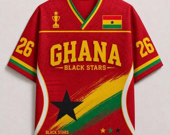 Custom Ghana Soccer Jersey, Adult Kid Pet Football Shirt: Ghana Football Fan Shirt, Match 26 Game Day Tee, Ghana Jersey, Ghana Fan Shirt