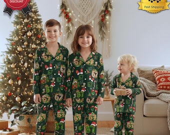 67 Christmas Pajama Adult and Kid Outfit, Six Seven Meme Sleep Pants, Funny Holiday Loungewear, Family Festive Nightwear Set, Xmas Sleepwear