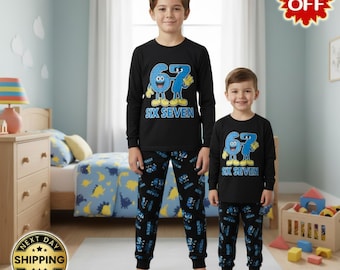 Personalized Six Seven 67 Pajamas set for Youth, Custom Funny Six Seven Christmas Pjs, Sport Shirt, Teen Slang Pajamas, Sport Lover