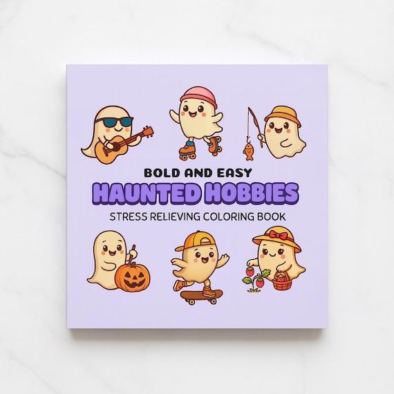 Cute Ghost Coloring Book | Haunted Hobbies Stress Relief Art