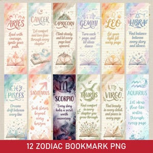 Può includere: Set di 12 segnalibri zodiacali ad acquerello. Ogni segnalibro presenta un diverso segno zodiacale con immagini e citazioni ispiratrici correlate. I segnalibri sono progettati con un'estetica vintage dipinta a mano.